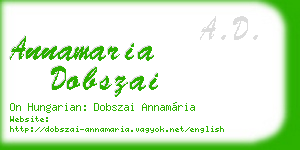 annamaria dobszai business card