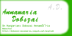annamaria dobszai business card